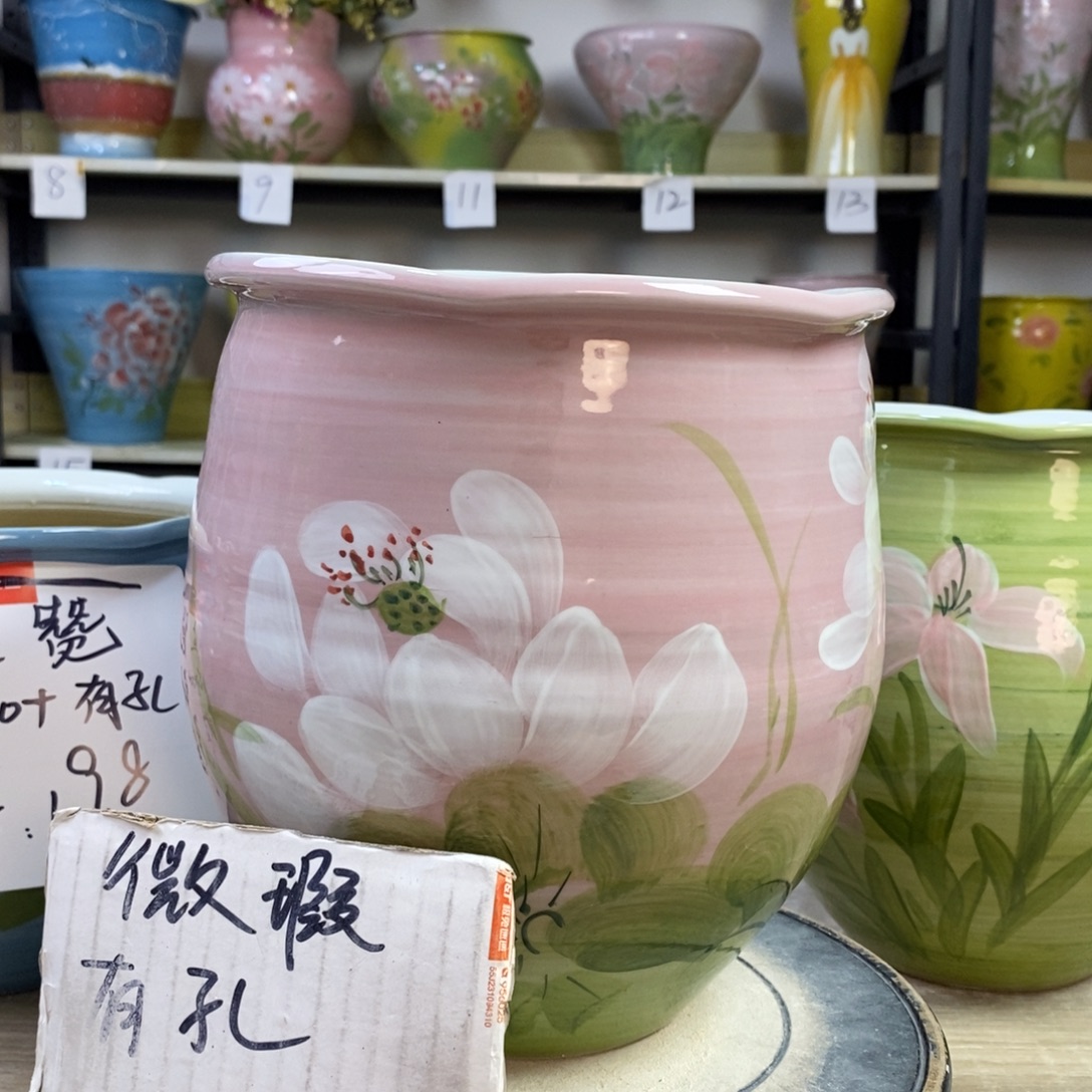 景德镇手工手绘陶瓷花盆