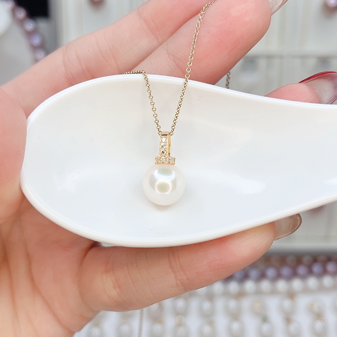 吊坠(不含链)淡水珍珠银S925镶嵌