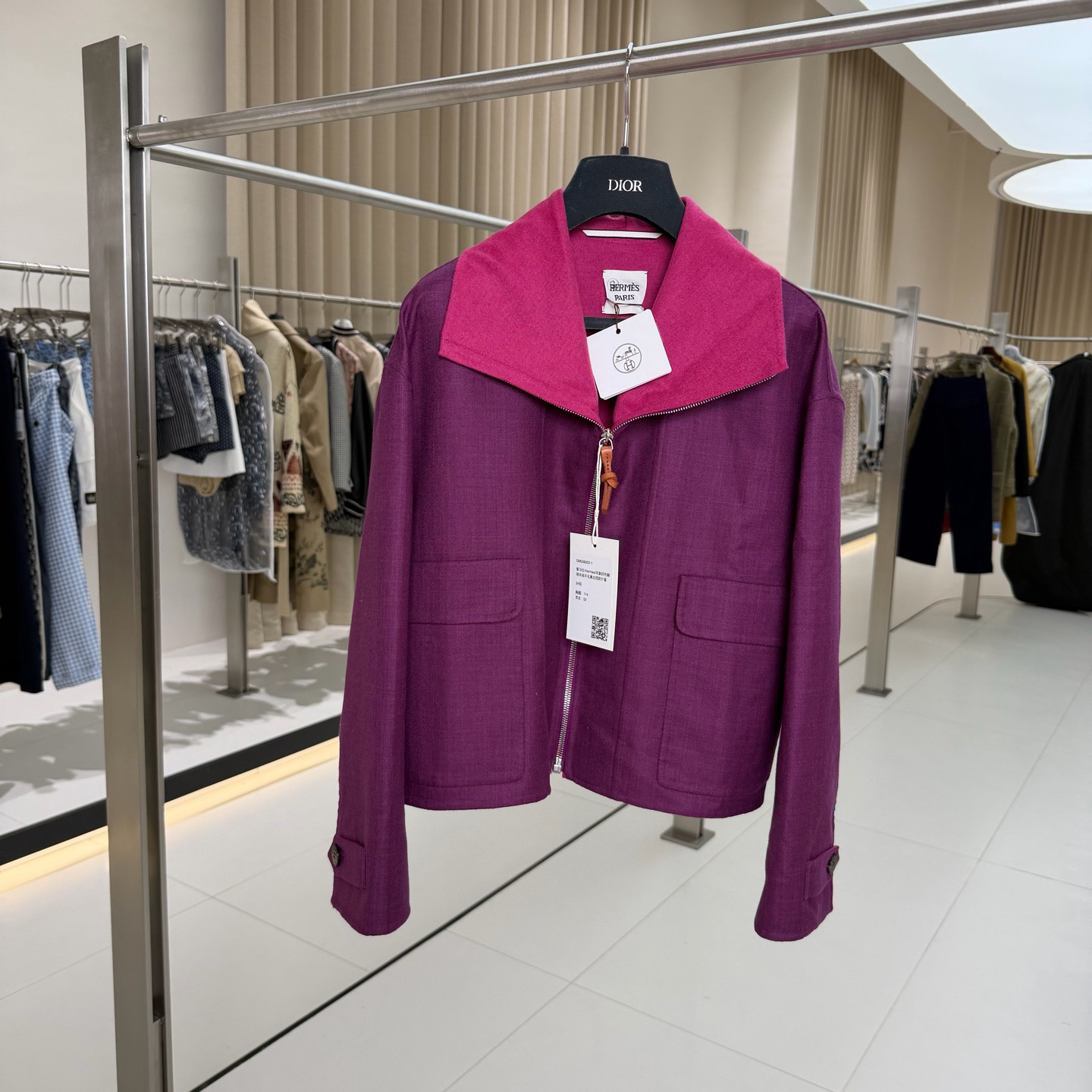 未使用 Hermes/爱马仕 羊绒羊毛真丝外套 34/36/38/40码 GM006022