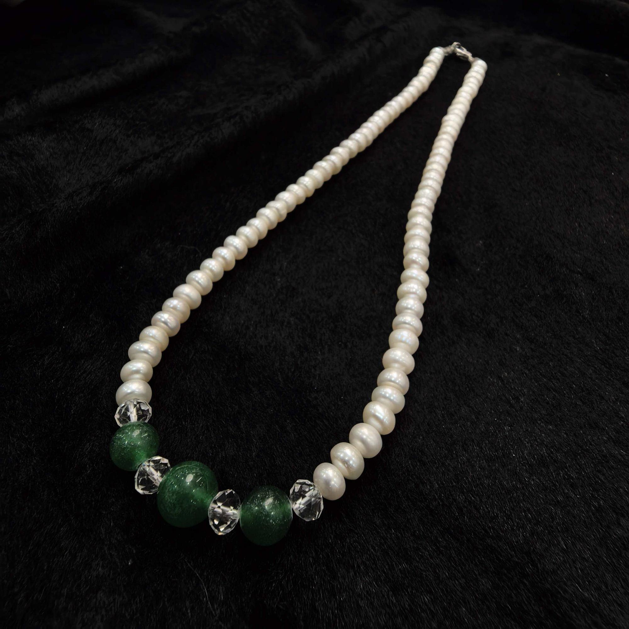  C11334（玉夫人）极光白珍珠项链-送礼佳品