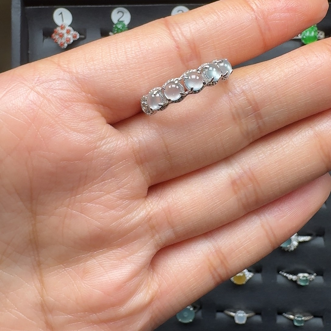 翡翠银S925镶嵌戒指