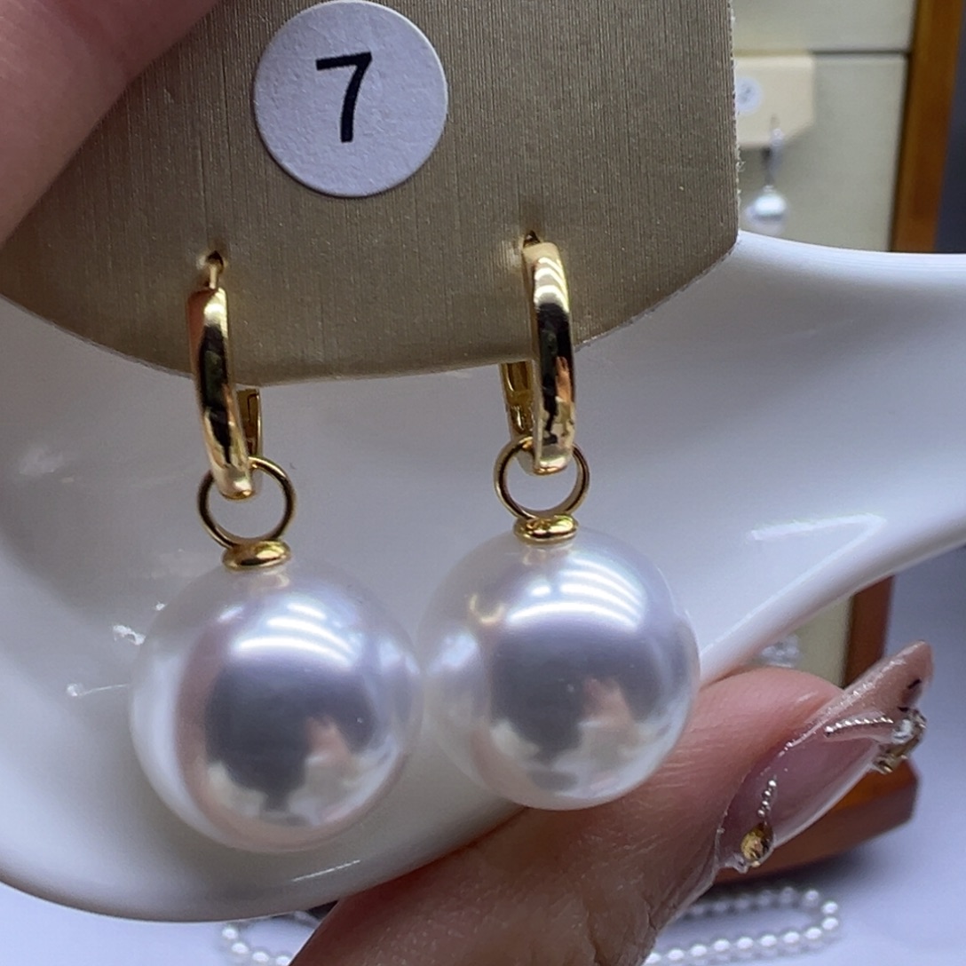 银S925镶嵌淡水珍珠耳饰
