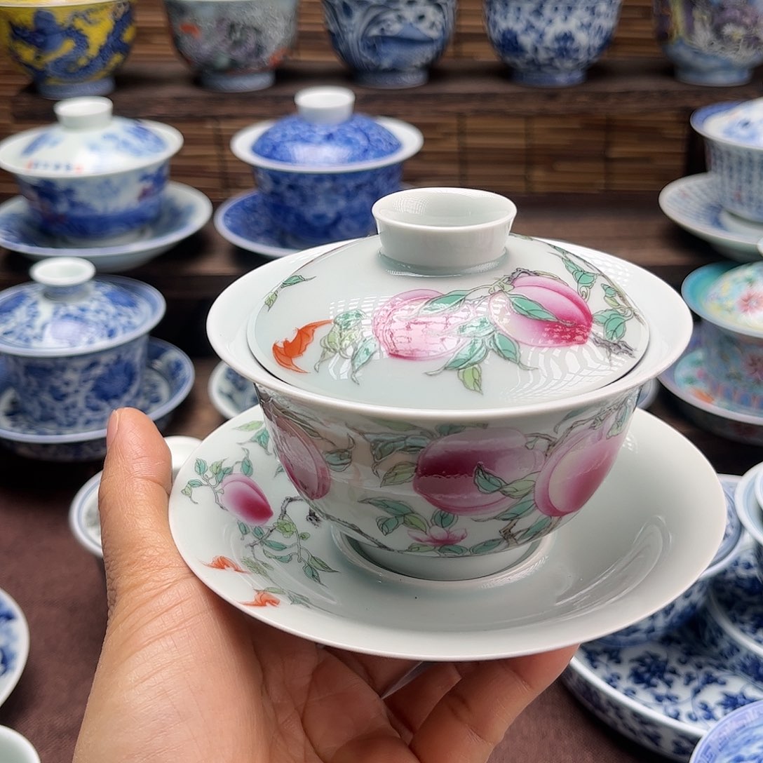 景德镇陶瓷三才盖碗