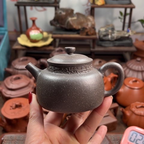 紫泥茶壶旺*杨原矿天青160毫升