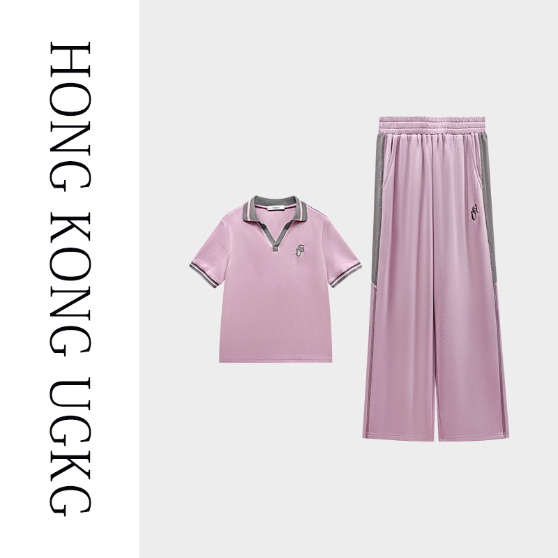 UGKG2025新款时尚女夏季薄款防晒衣宽松阔腿裤两件套女73252ZH385