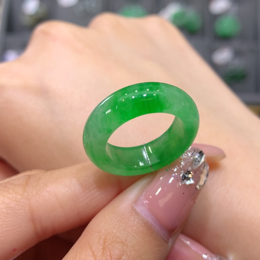 【闪购商品】翡翠戒指未镶嵌11.12号冰阳绿
