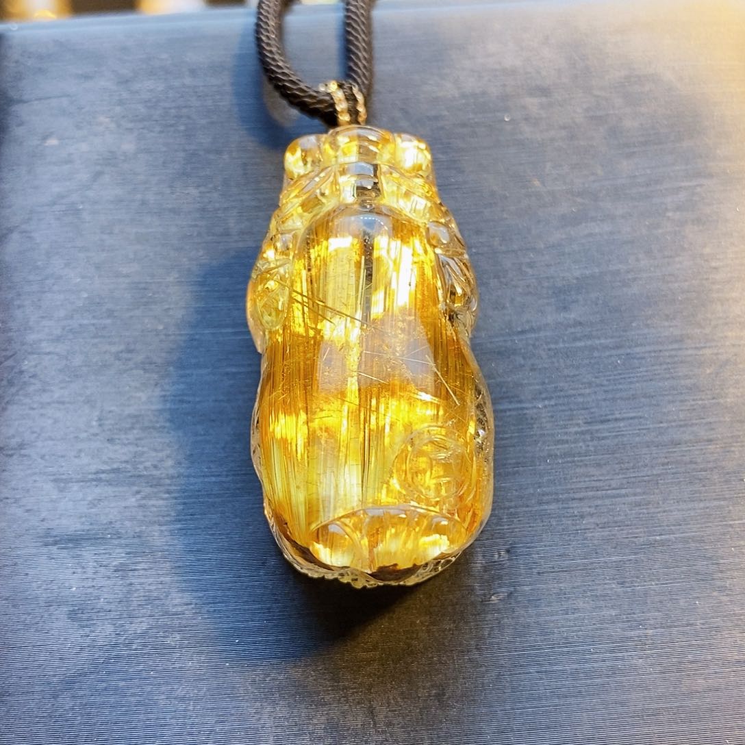 水晶颈饰未镶嵌天然钛晶貔貅吊坠