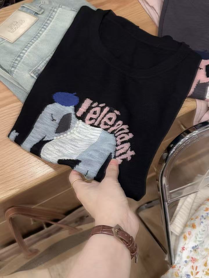 七言家巨好看！ins穿搭墨黑珍珠象竹节麻感飞袖