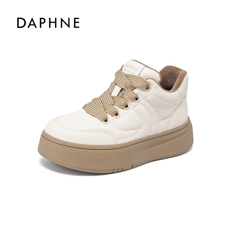 达芙妮2025保暖厚底板鞋耐磨秋冬季时尚休闲鞋小白鞋百搭机能潮鞋