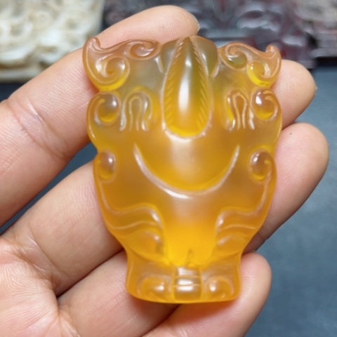 吊坠白玉菩提把件