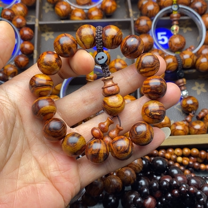 虹***湾手串/手链黄花梨/降香黄檀1.5鬼眼花
