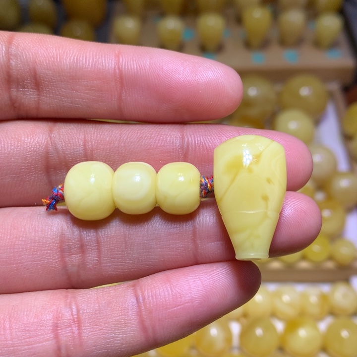 蜜蜡裸石未镶嵌天然俄料白花蜜蜡套装10.2-13.2