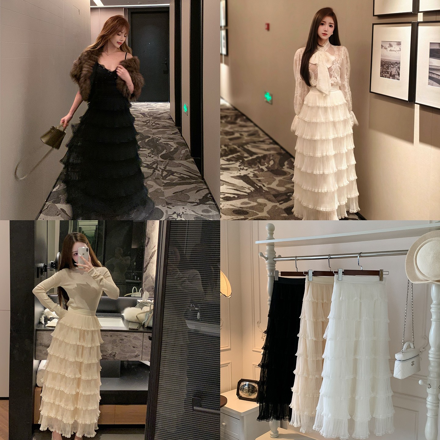 冰冰来了【空气仙仙裙】纯欲少女感蛋糕半裙百搭高腰A字长裙27394