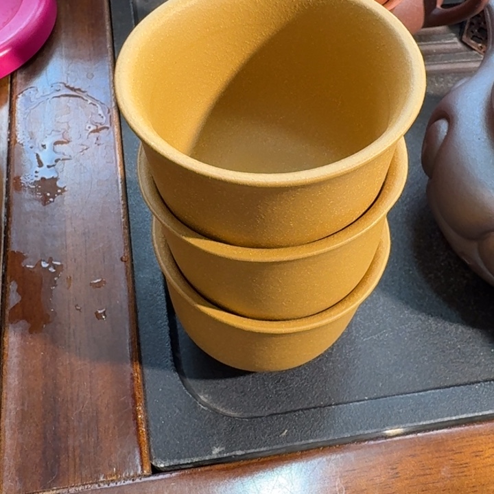 紫砂茶壶黄金段泥杯80cc