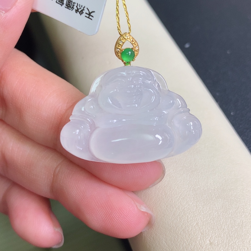 【闪购商品】翡翠颈饰18K金镶嵌佛公