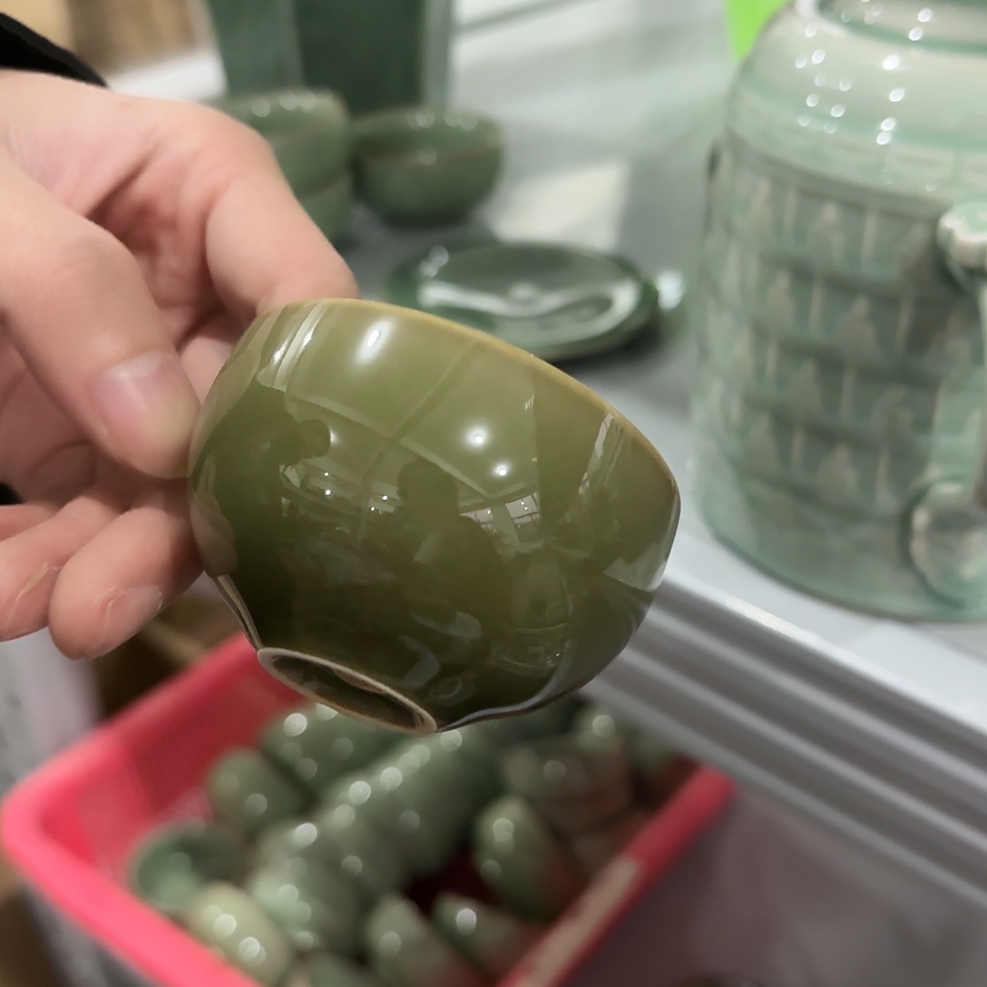 龙泉云间青瓷小米茶器