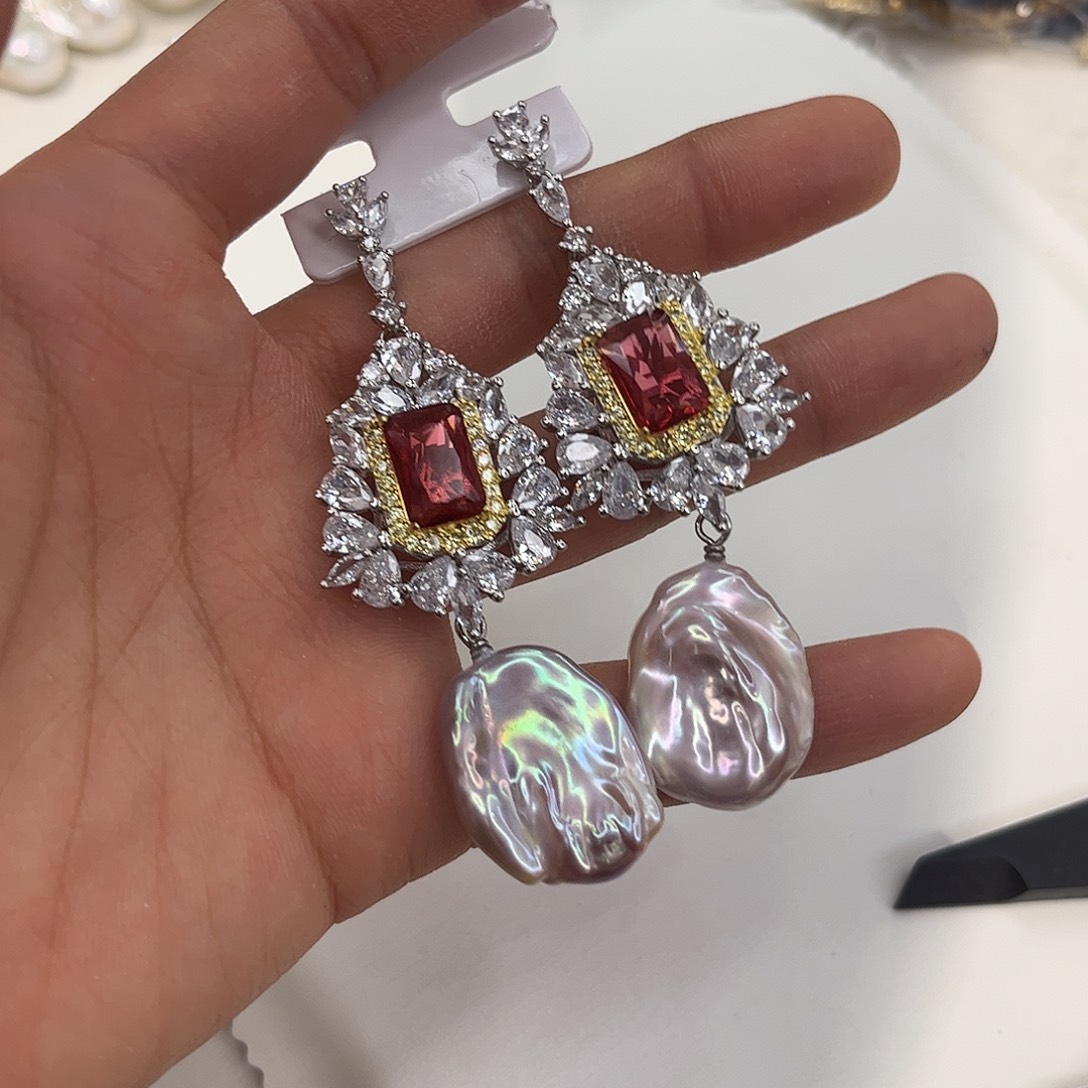 耳饰合金淡水珍珠