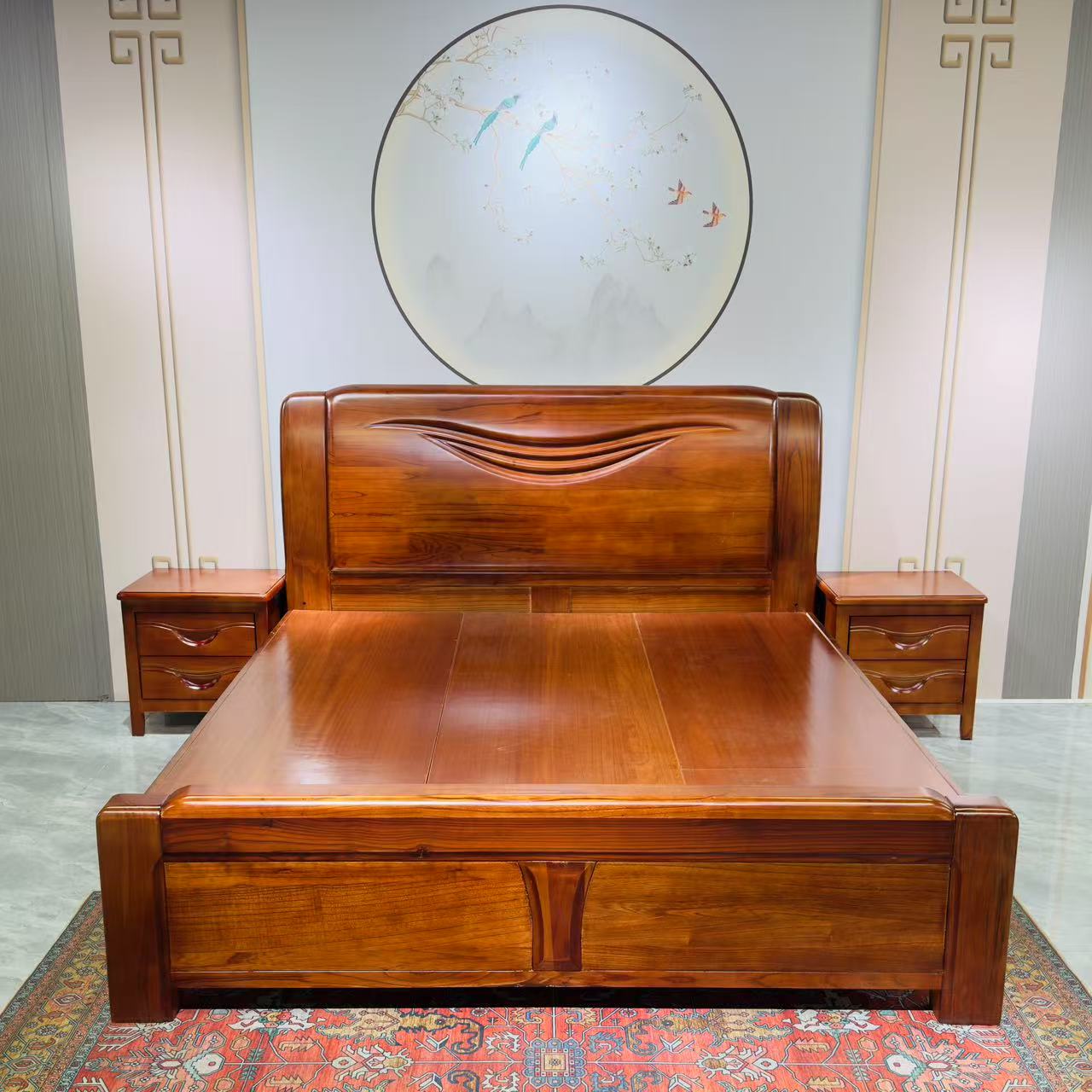 【专属链接】雕花榫卯中式双人床加厚实木床新中式实木双人床1.8米