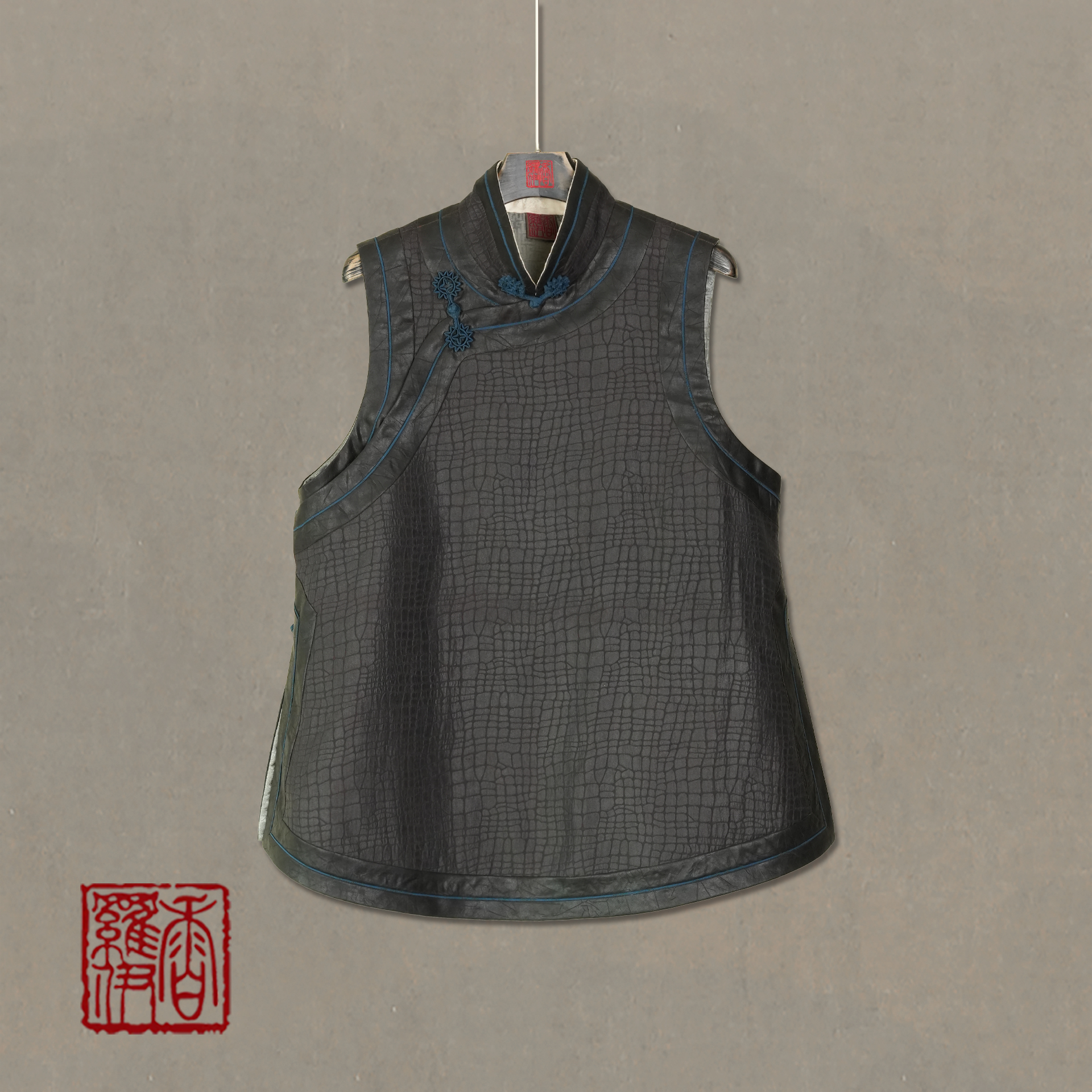 【玄色青绦】传统中式汉服提花马夹