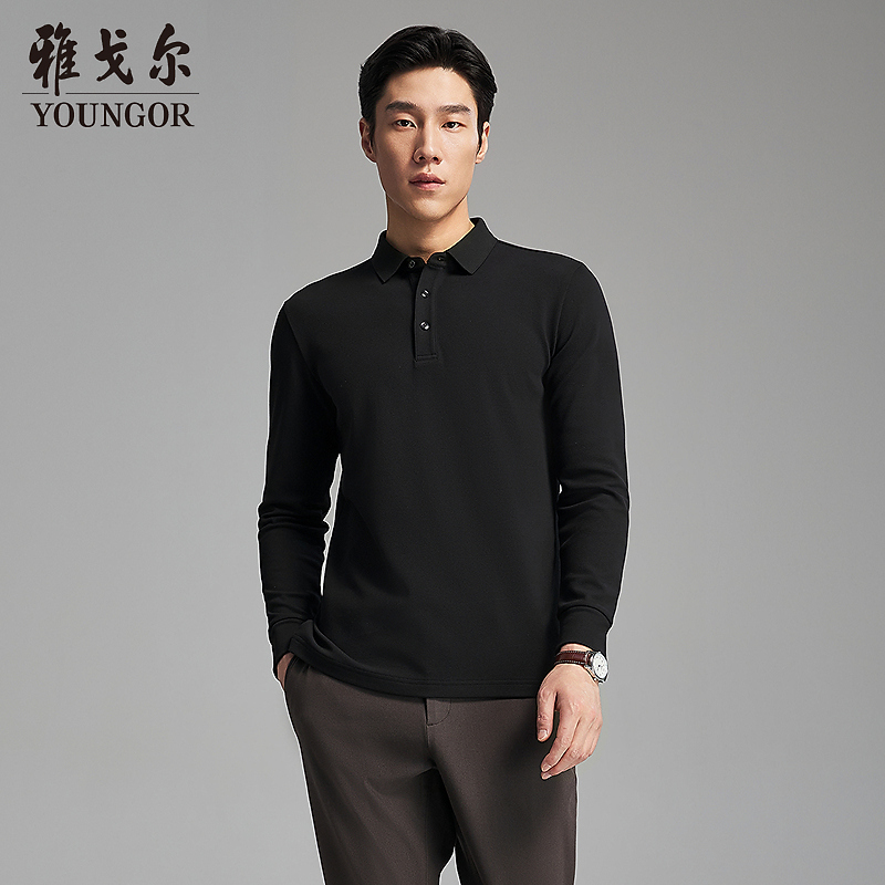 秋季新品【蓄热升温+抗静电】雅戈尔秋男士长袖商务保暖翻领Polo衫