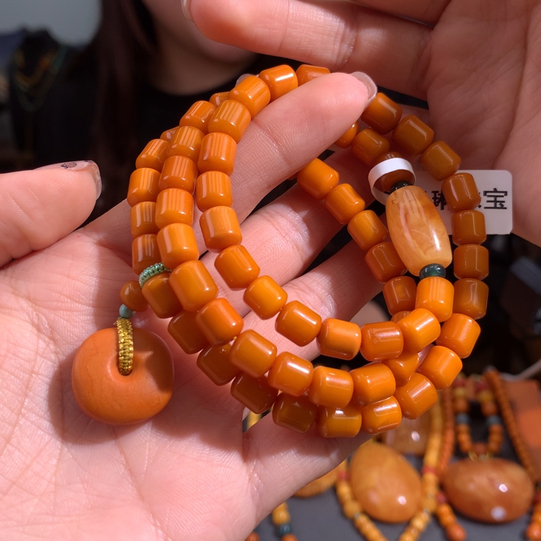 蜜蜡手串未镶嵌天然