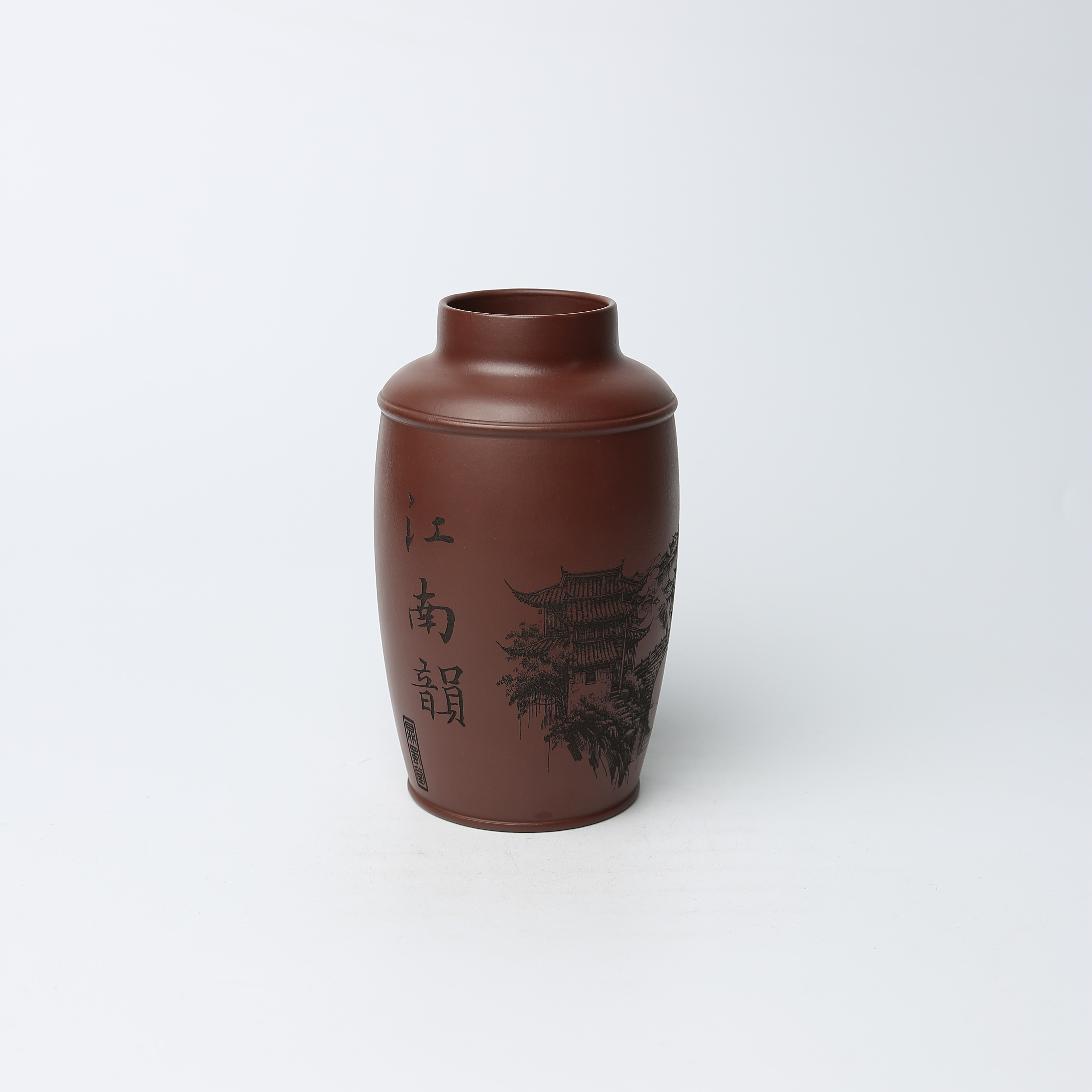 直035 江南韵 300cc 双层 龙血砂 精品紫砂原矿便携净水杯