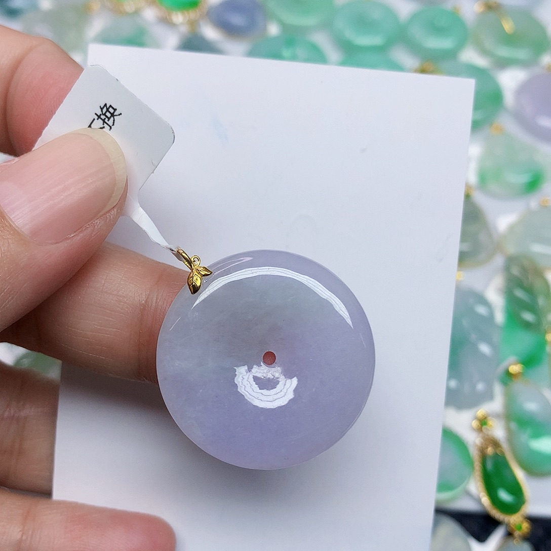 翡翠18K金镶嵌颈饰378875