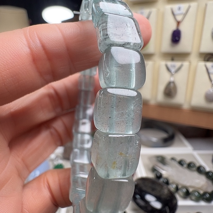 手链未镶嵌海蓝宝石天然海蓝宝石手排