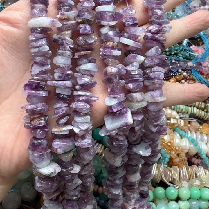 合金玛瑙/玉髓珠宝半成品一条12mm紫祖母晶