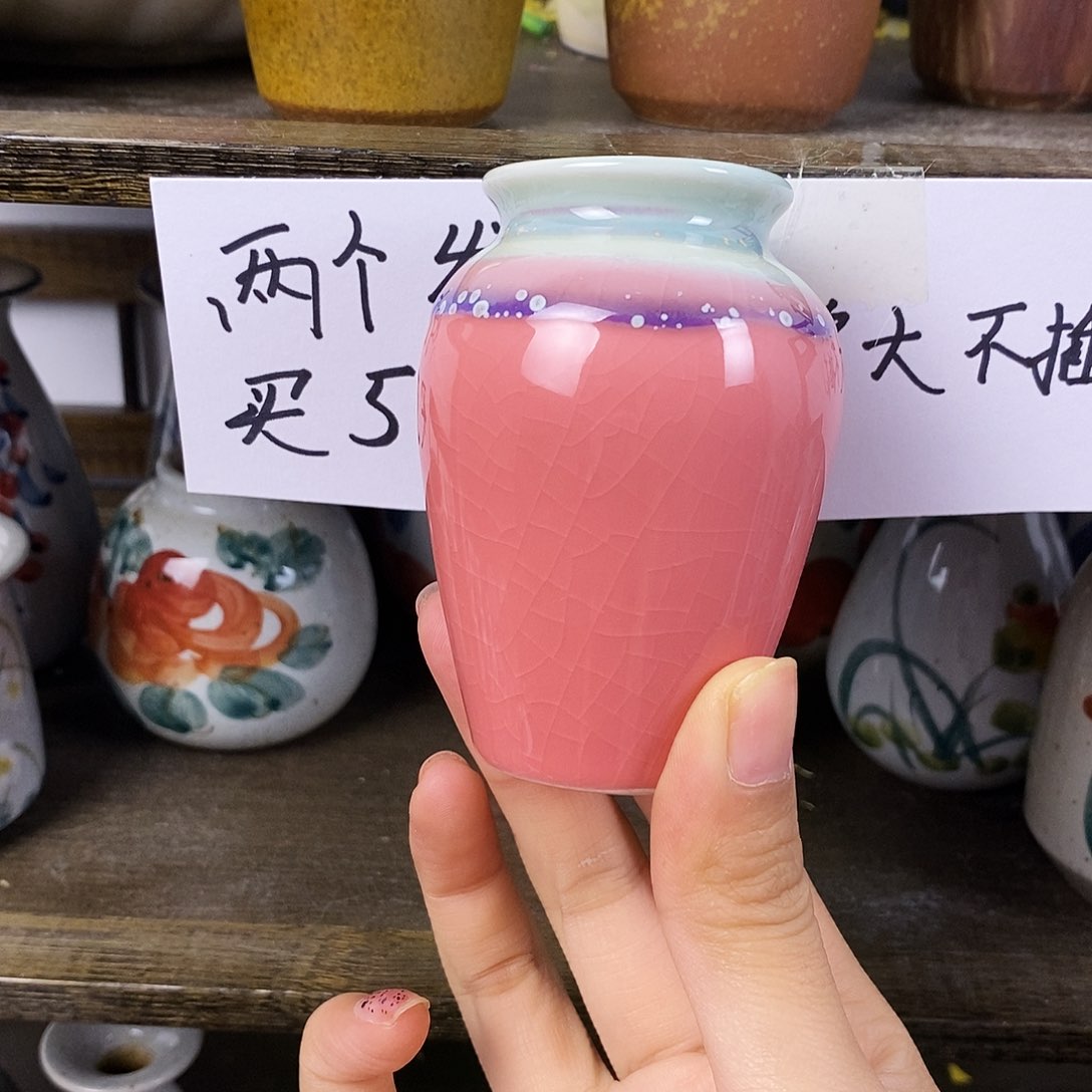 摆件景德镇高温陶瓷小花瓶