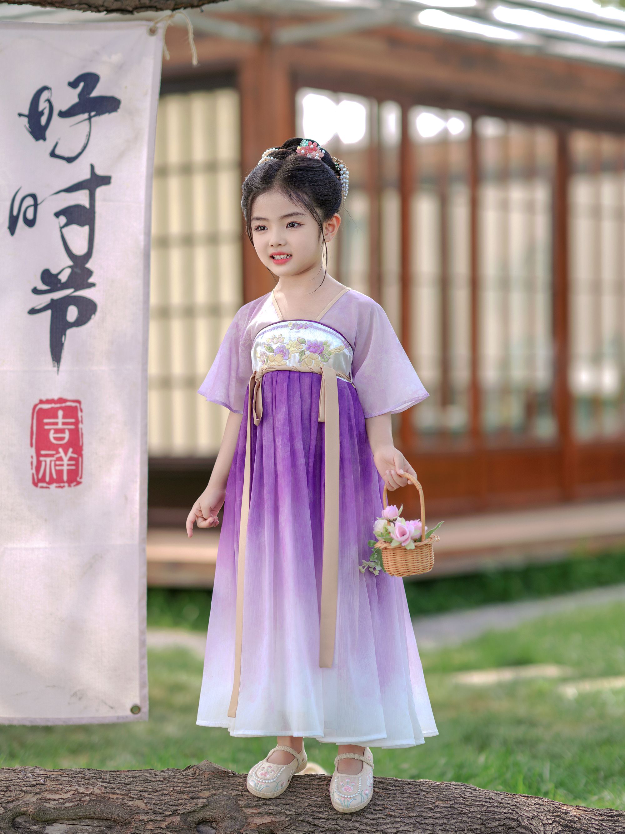 新款女童高端原创汉服明制唐装女童汉服 儿童马面裙中国风仙气