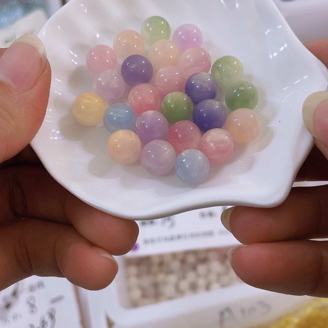 琉璃非金属珠珠混色树脂变色15颗