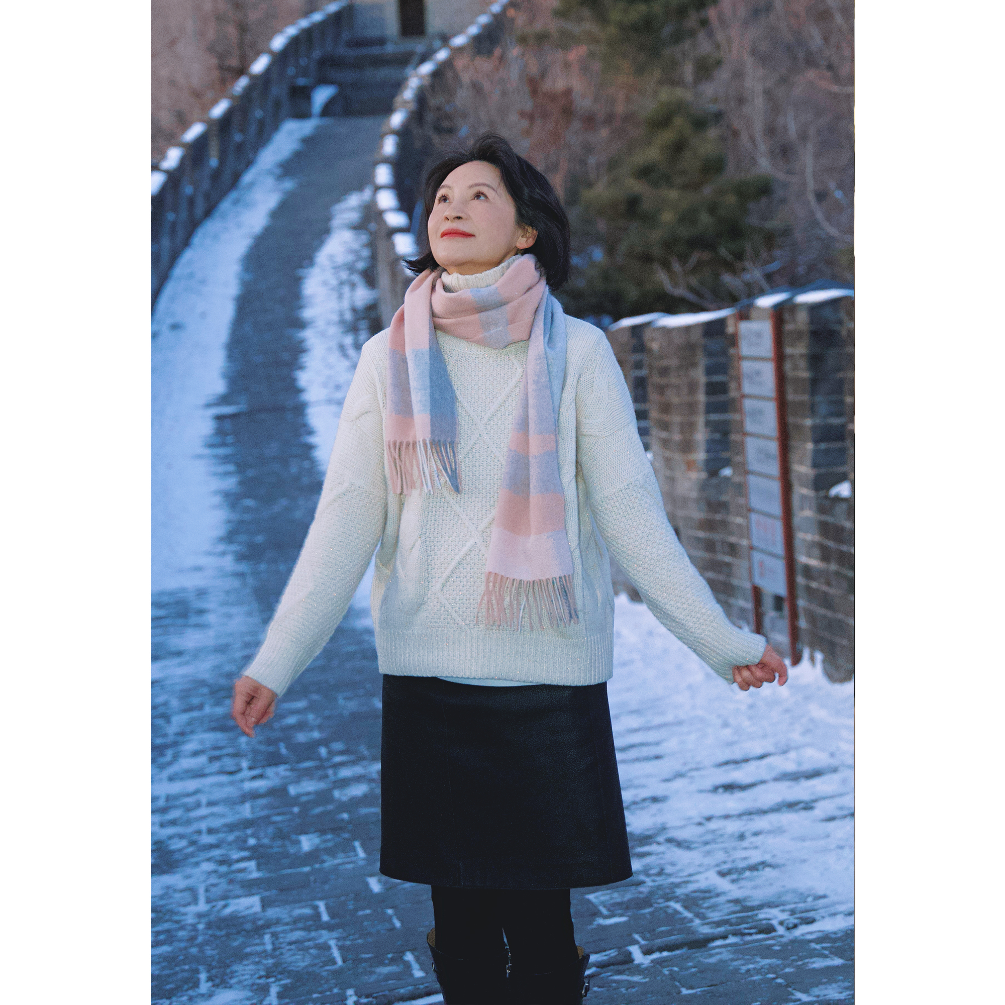 我是摩羯 H家黑标皮半裙 西班牙进口荔枝纹绵羊皮半身裙