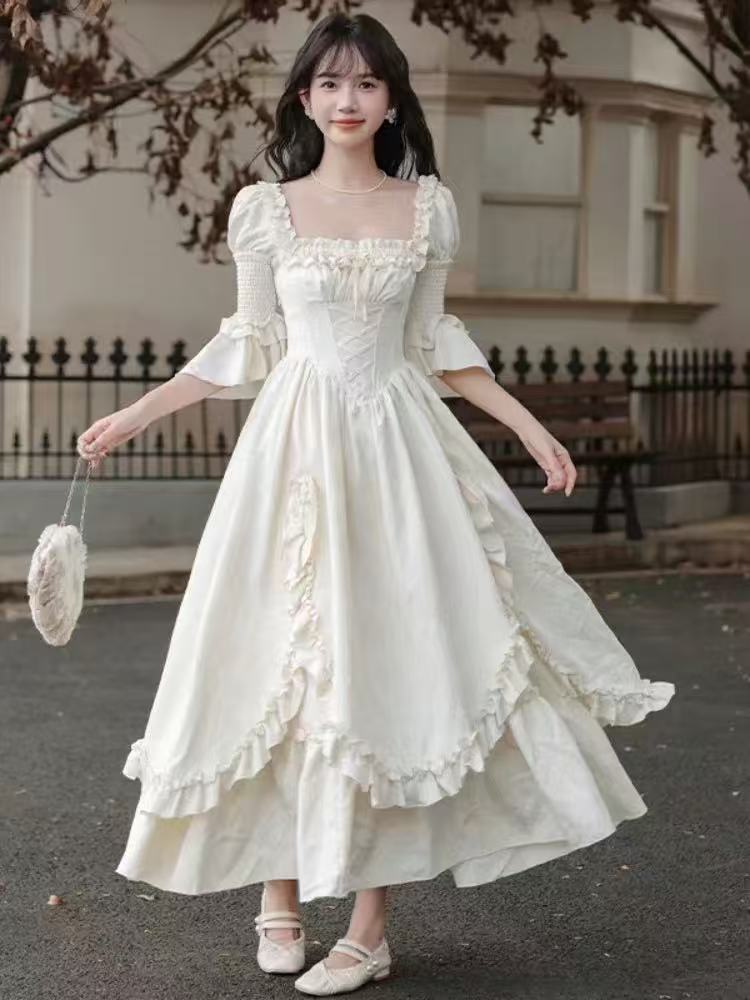 【301-400】漫素时尚长裙高贵连衣裙