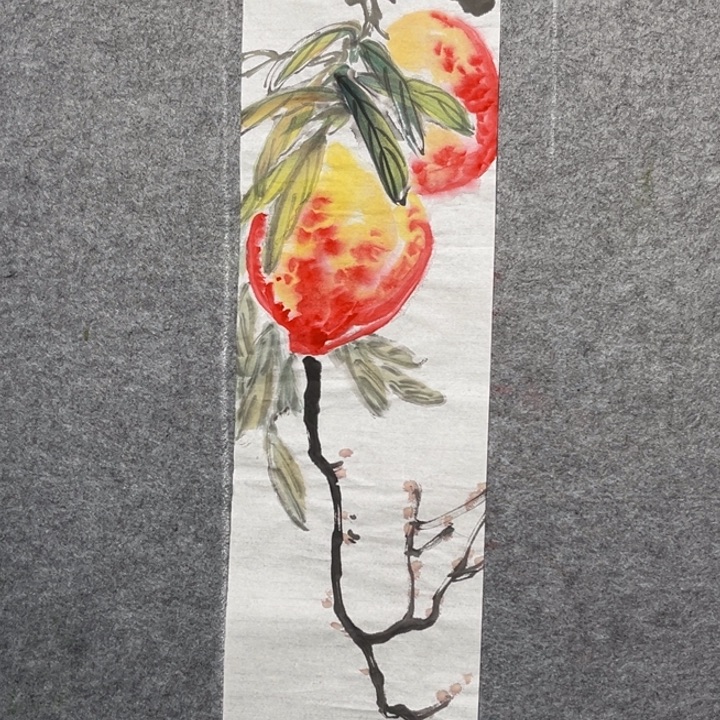 竖款大鱼书画艺术作品