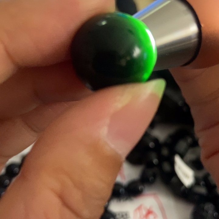 翡翠未镶嵌颈饰墨翠17珠子