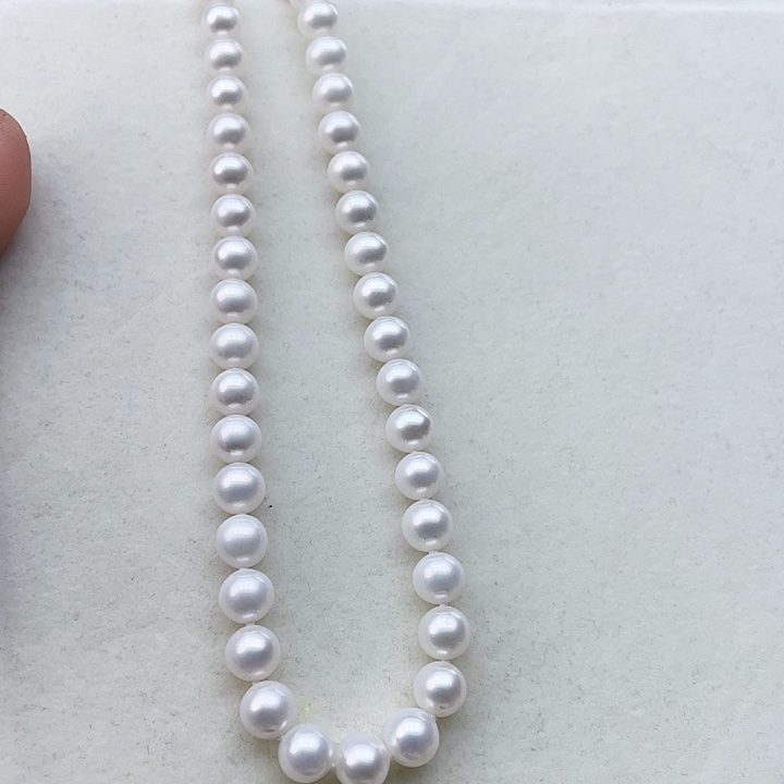 淡水珍珠颈饰银S925镶嵌卡8➕高品极光冷白白雪公主