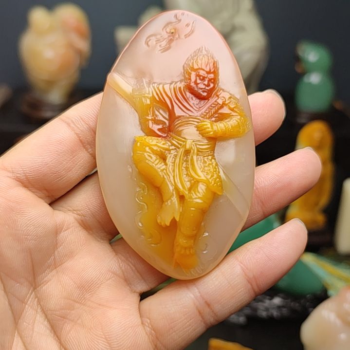 印石寿山石手把件手牌