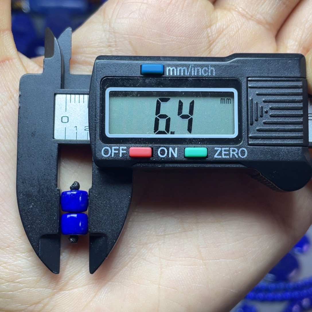 青金石未镶嵌6×4mm直切对珠配饰