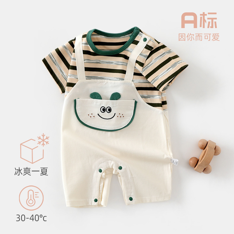 新生儿连体衣夏季婴儿衣服薄宝宝爬服超萌宝宝哈衣冰爽婴儿连体衣