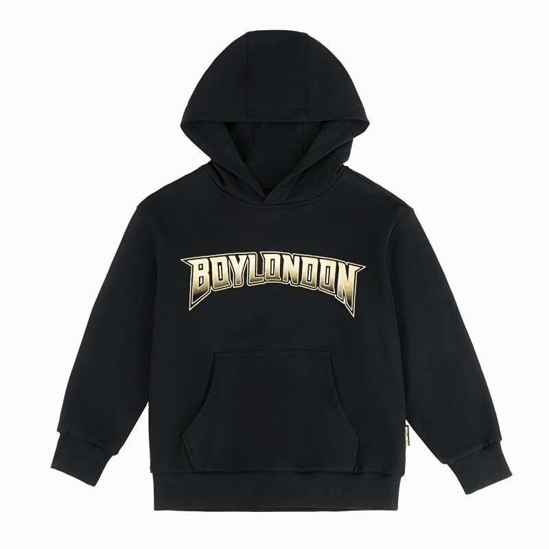 BOYJUNIOR25儿童潮牌长袖烫金翅膀休闲百搭连帽套头卫衣男女