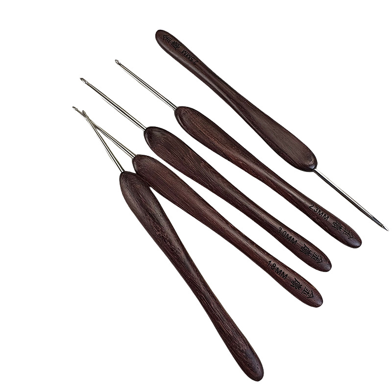 金岚钩针巴里黄檀指南针304不锈钢标准针头DIY手工编织工具 