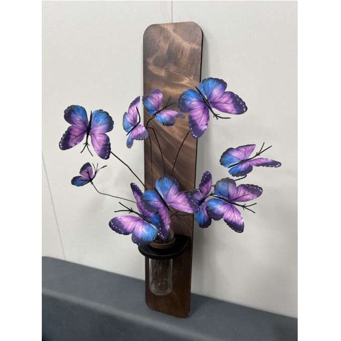 立体花瓶装饰画蝴蝶复古风客厅餐厅高级感挂画卧室床头画玄关623