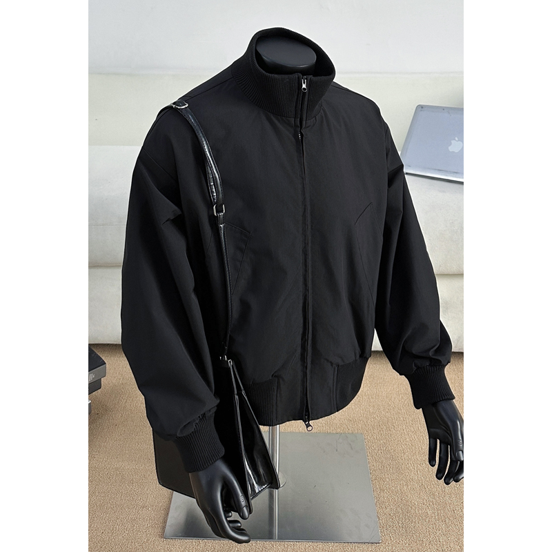 美式解构立领飞行夹克男秋季港风潮牌硬汉风宽松短款廓形工装外套