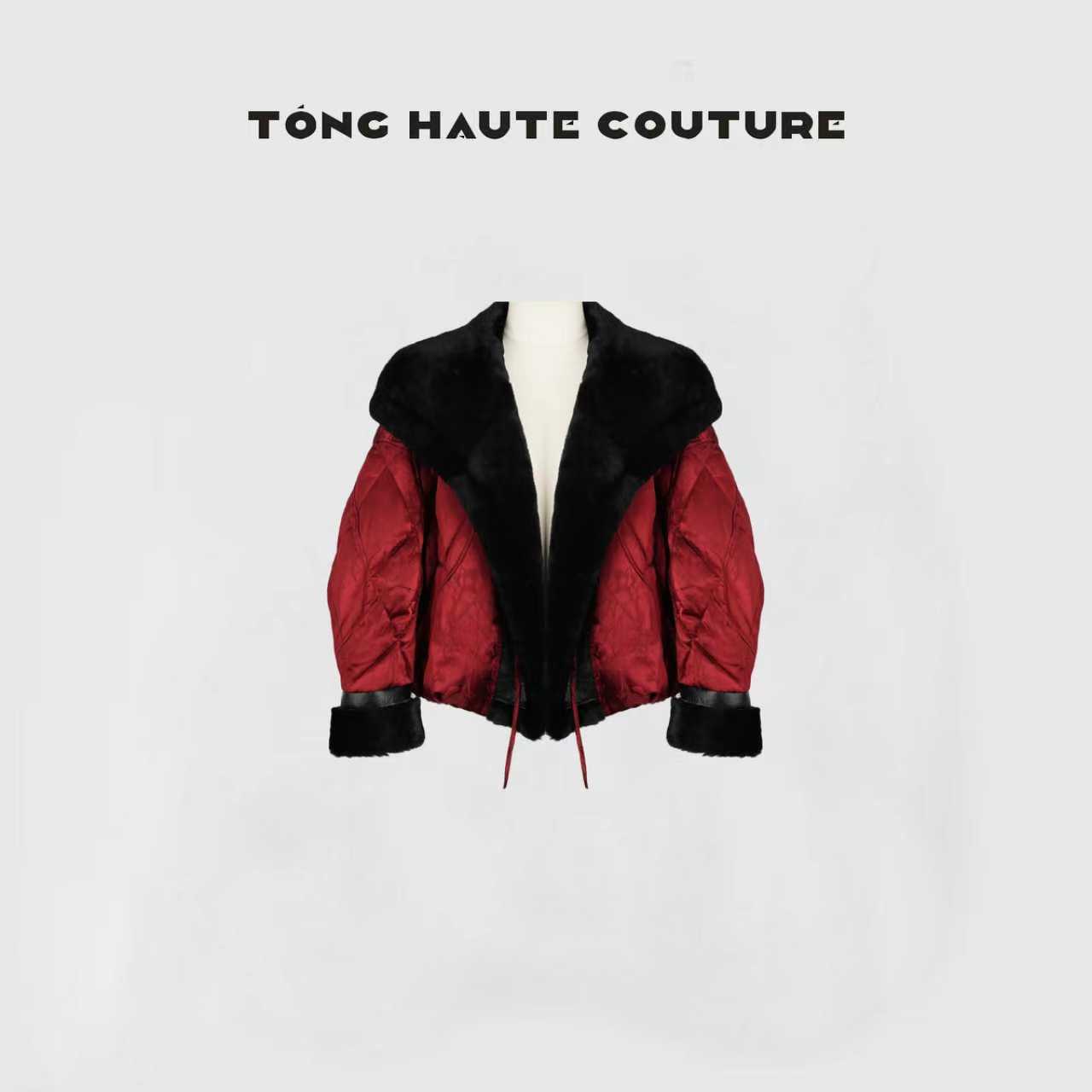 【红袖】冬季新国标90白鹅绒+人丝亚麻拼接羊皮毛一体鹅绒服 YW682