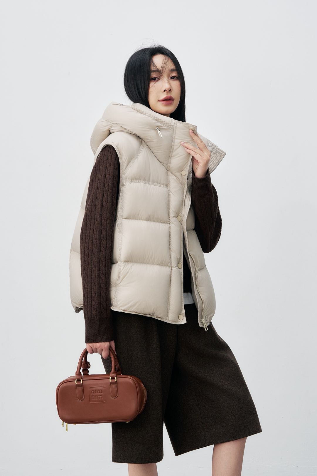 KM保暖连帽女士马甲时尚女款优等品8502（衣长58左右）