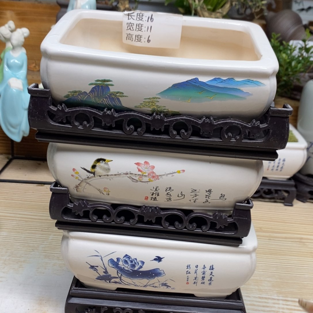 紫砂陶瓷艺术花盆陶瓷