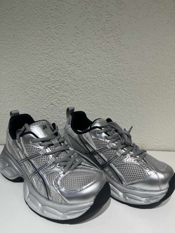 复古银色厚底老爹鞋女2025春季新款网面透气百搭休闲鞋轻便运动鞋