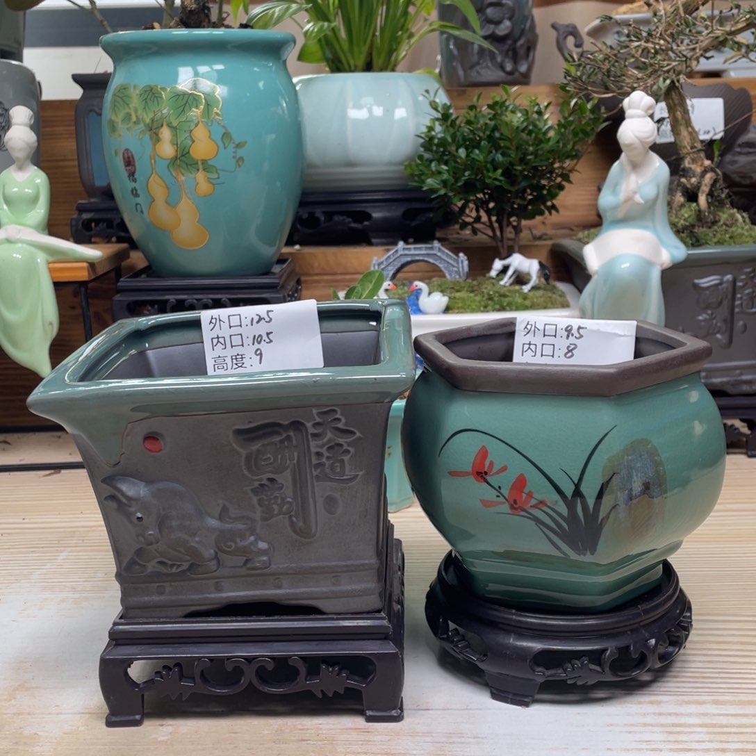 紫砂花盆陶瓷艺术花盆陶瓷