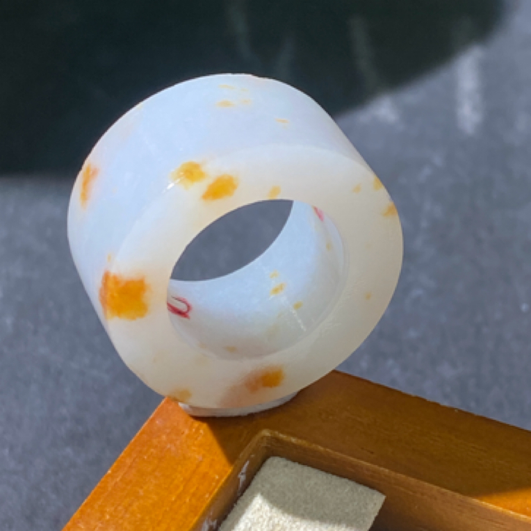 【杨玉环】天然A货翡翠戒指洒金，毛货9圈口以上